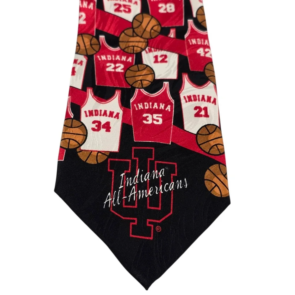 Wear Ties Mens‎ Necktie Red Black Silk Indiana Basketball Jersey Sporty Coach